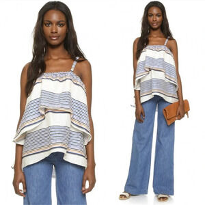 Tanya Taylor Textured Sunset Stripe Lone Top Size 0